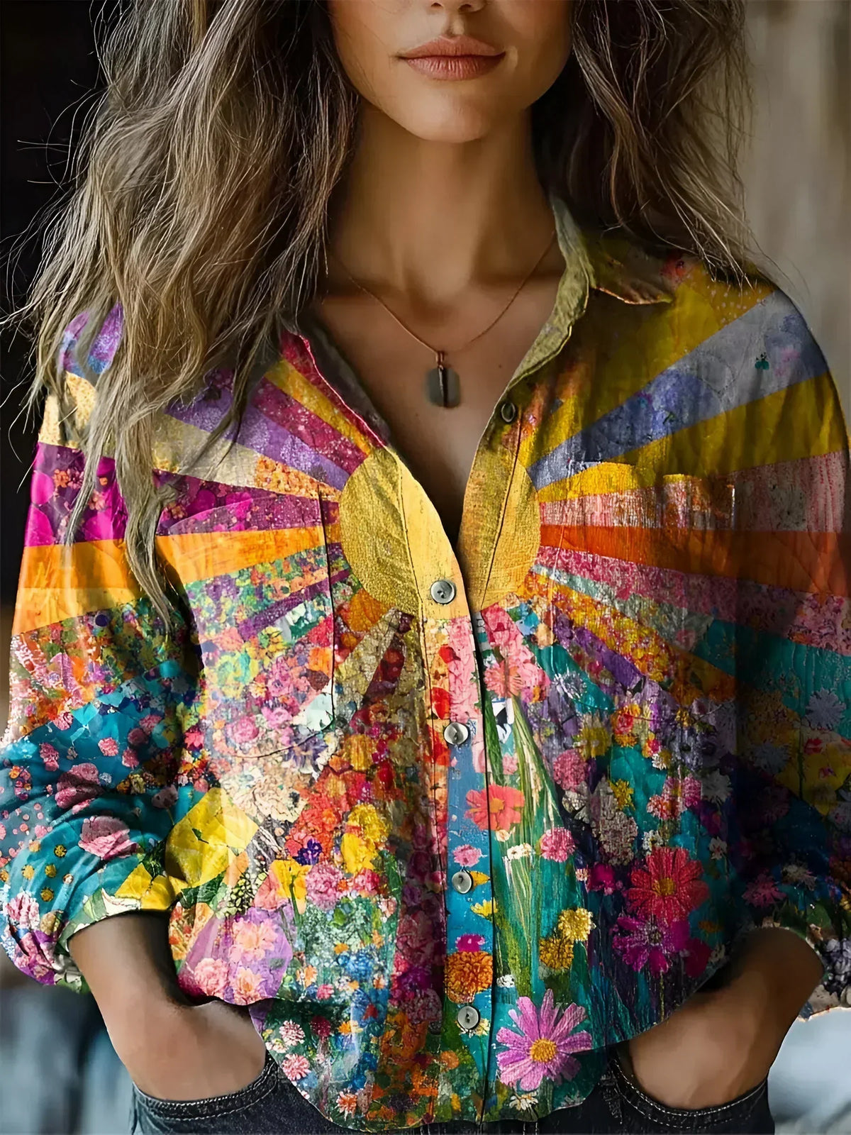 Evie - Luminous Sunflower Top