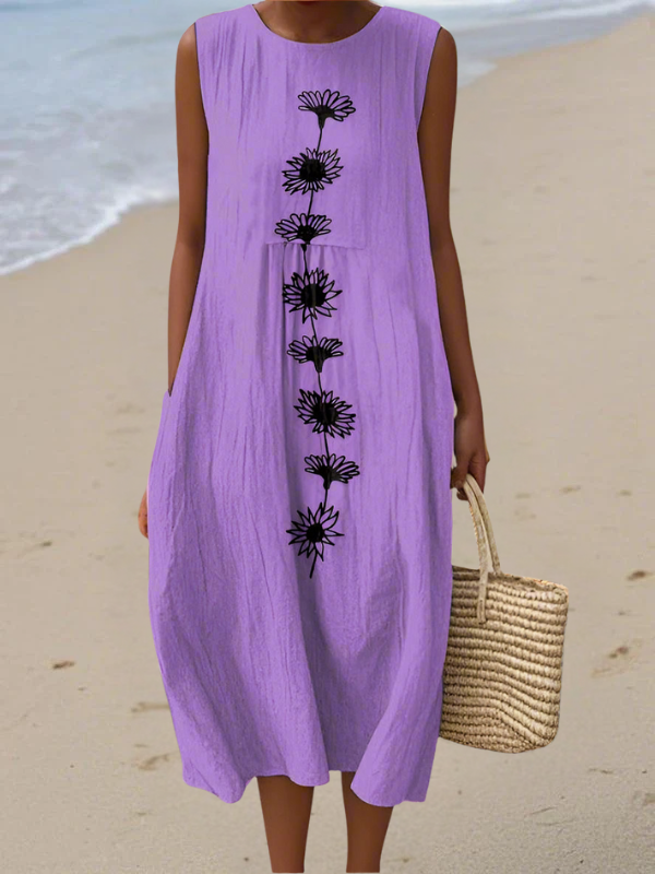 Queenie Daisy Stem Dress in Multicolor