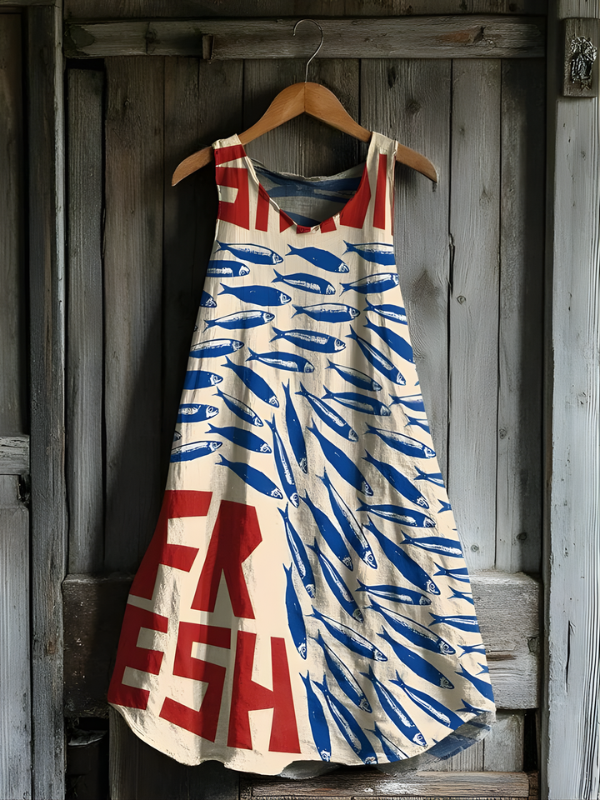 Rafaela Sardine Print Dress