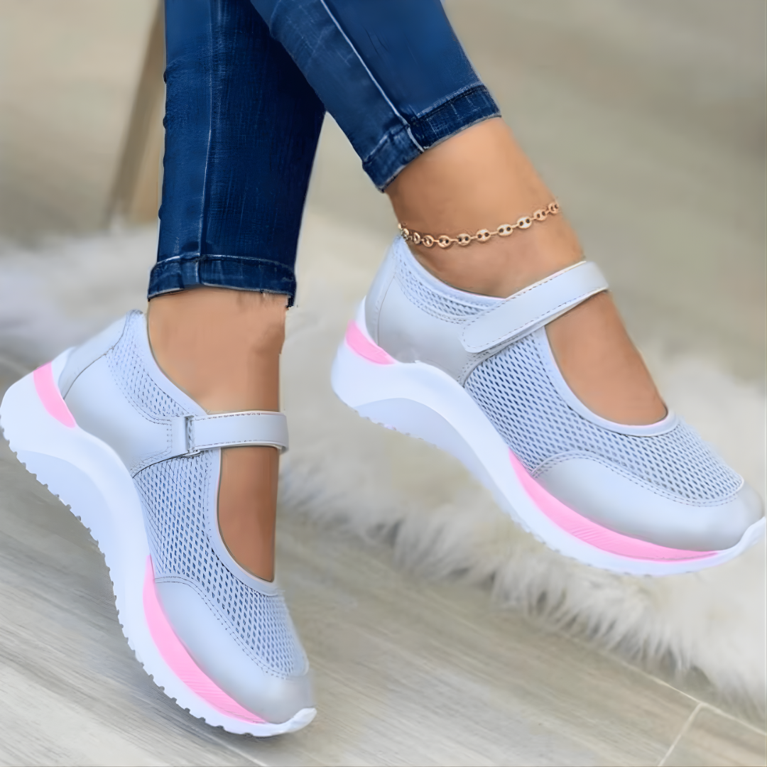 Renee Mesh Mary-Jane Sneakers in Pink