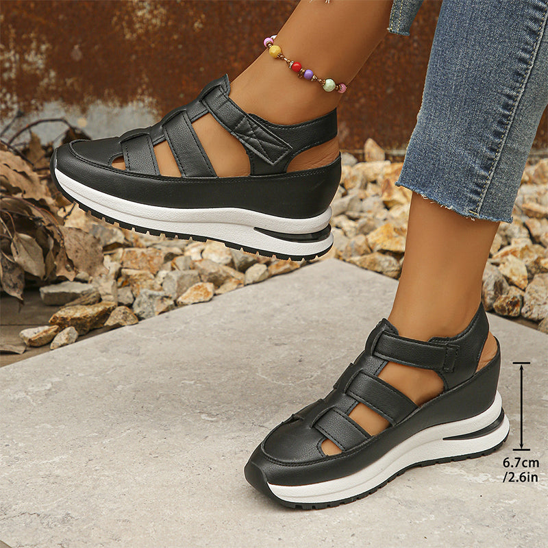 Ria Platform Sneaker Sandals in Black