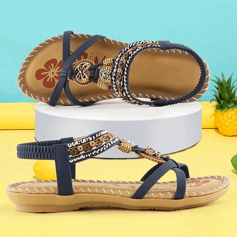 Roberta Butterfly Charm Sandals in Cobalt Blue