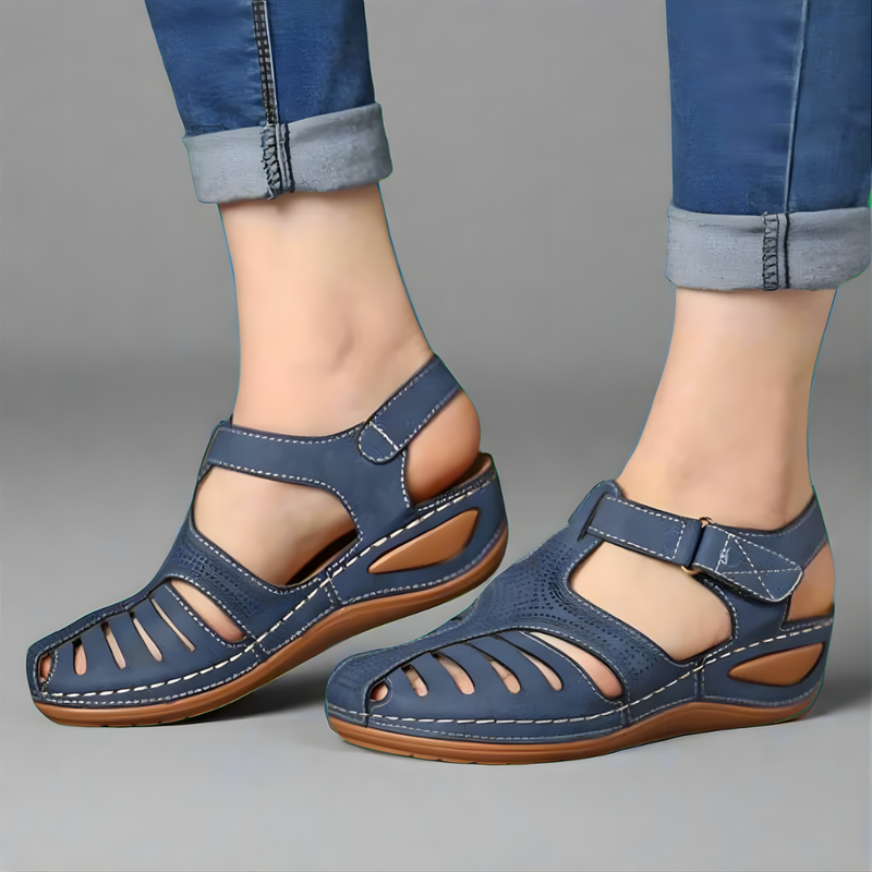 Rosamunde Closed-Toe Wedge Sandals