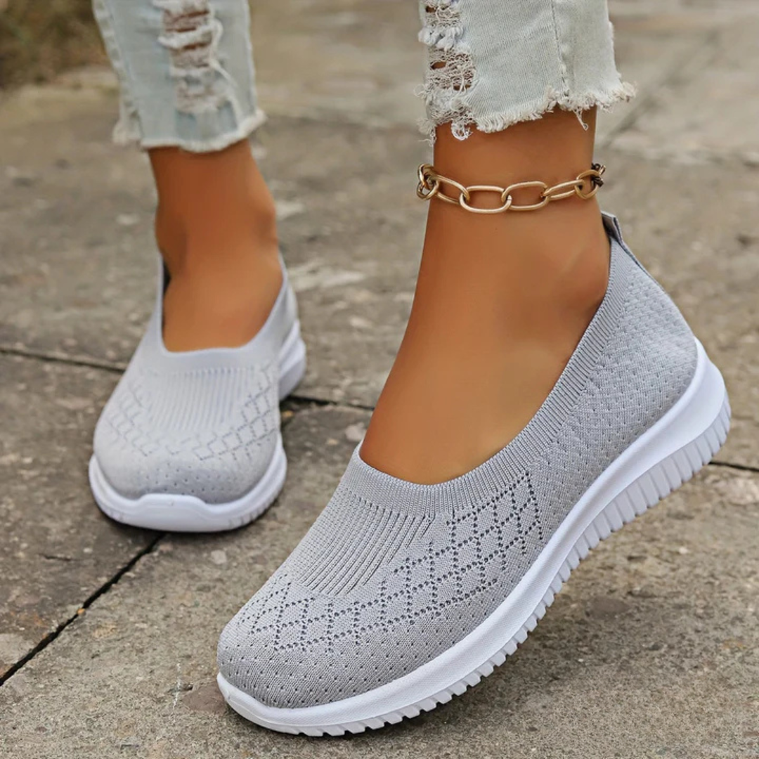 Selma Knit Slip-On Sneakers in Grey