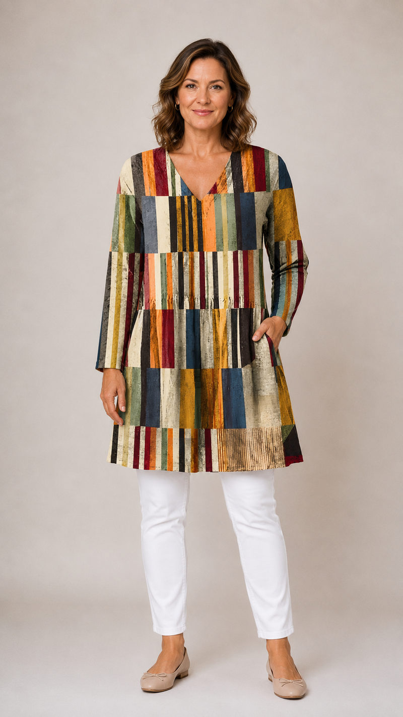 Shana Striped Block Tunic