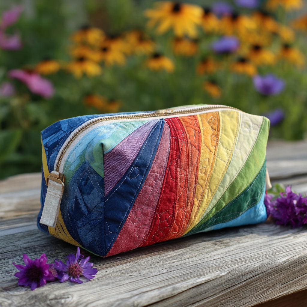 Shantel Rainbow Patchwork Pouch in Multicolor