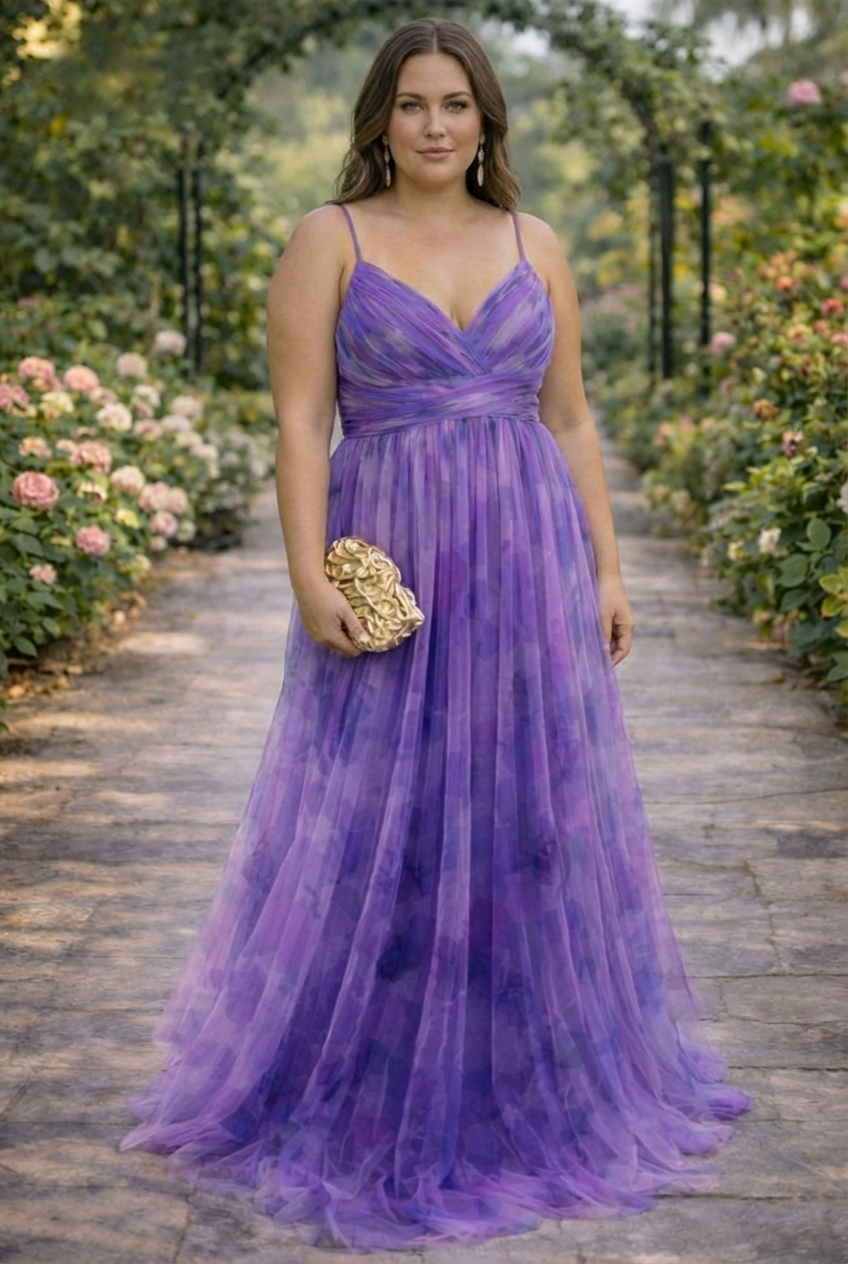 Shona Layered Maxi Dress in Purple