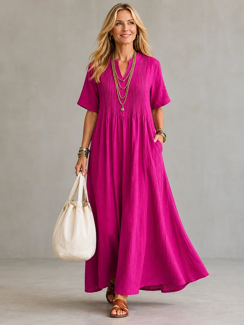 Simonetta Pintuck Maxi Dress