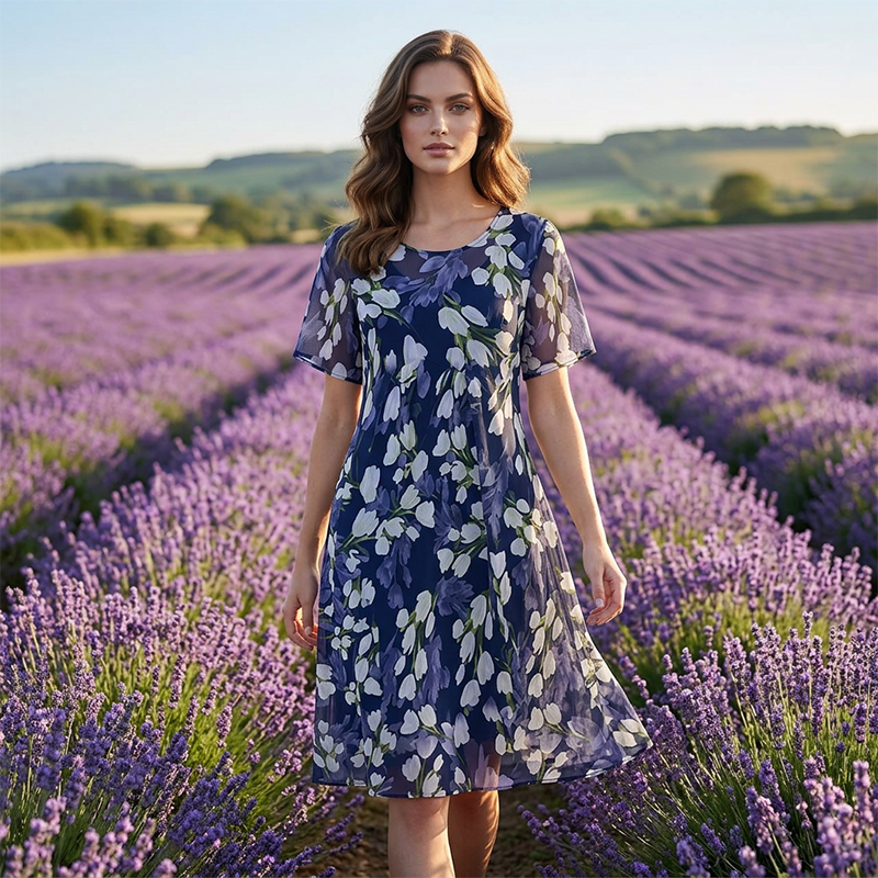 Teresa Elegant Floral A-Line Dress