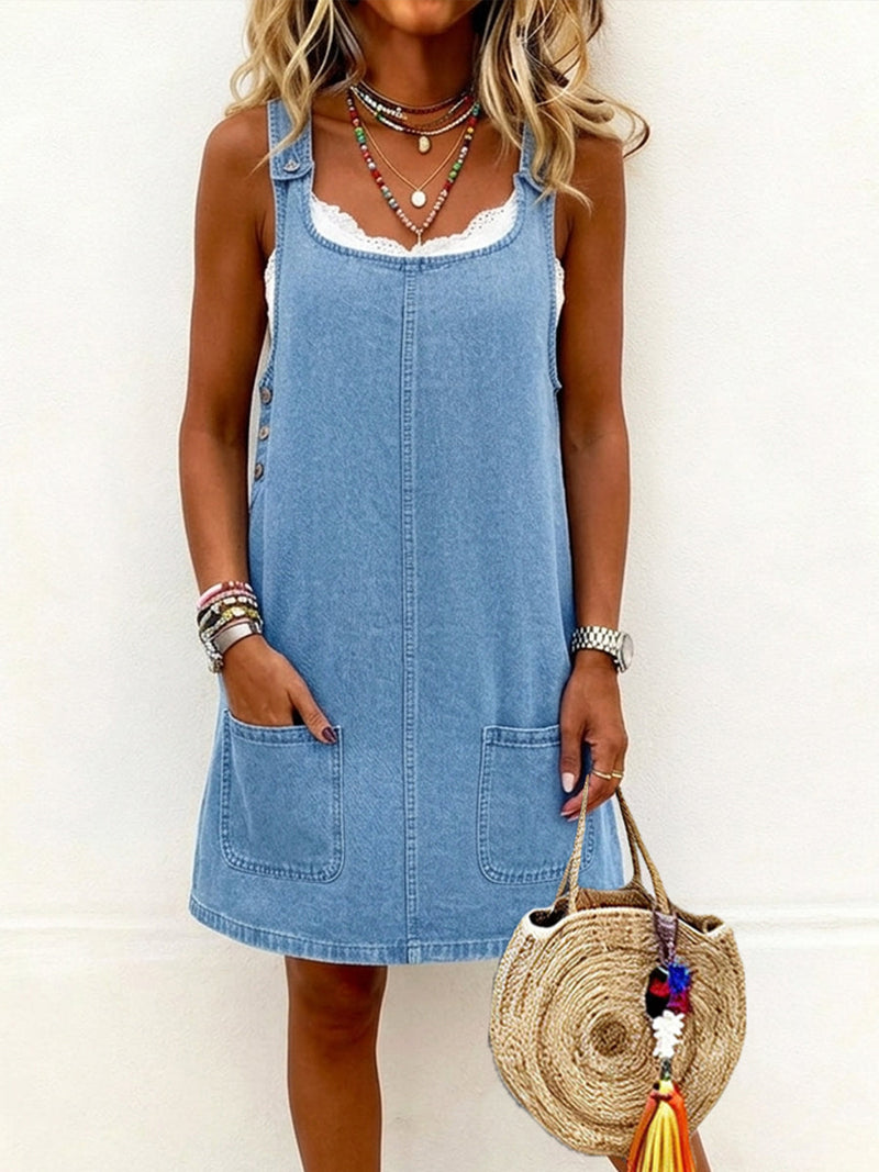 Coraline | Casual Denim Overall Dress