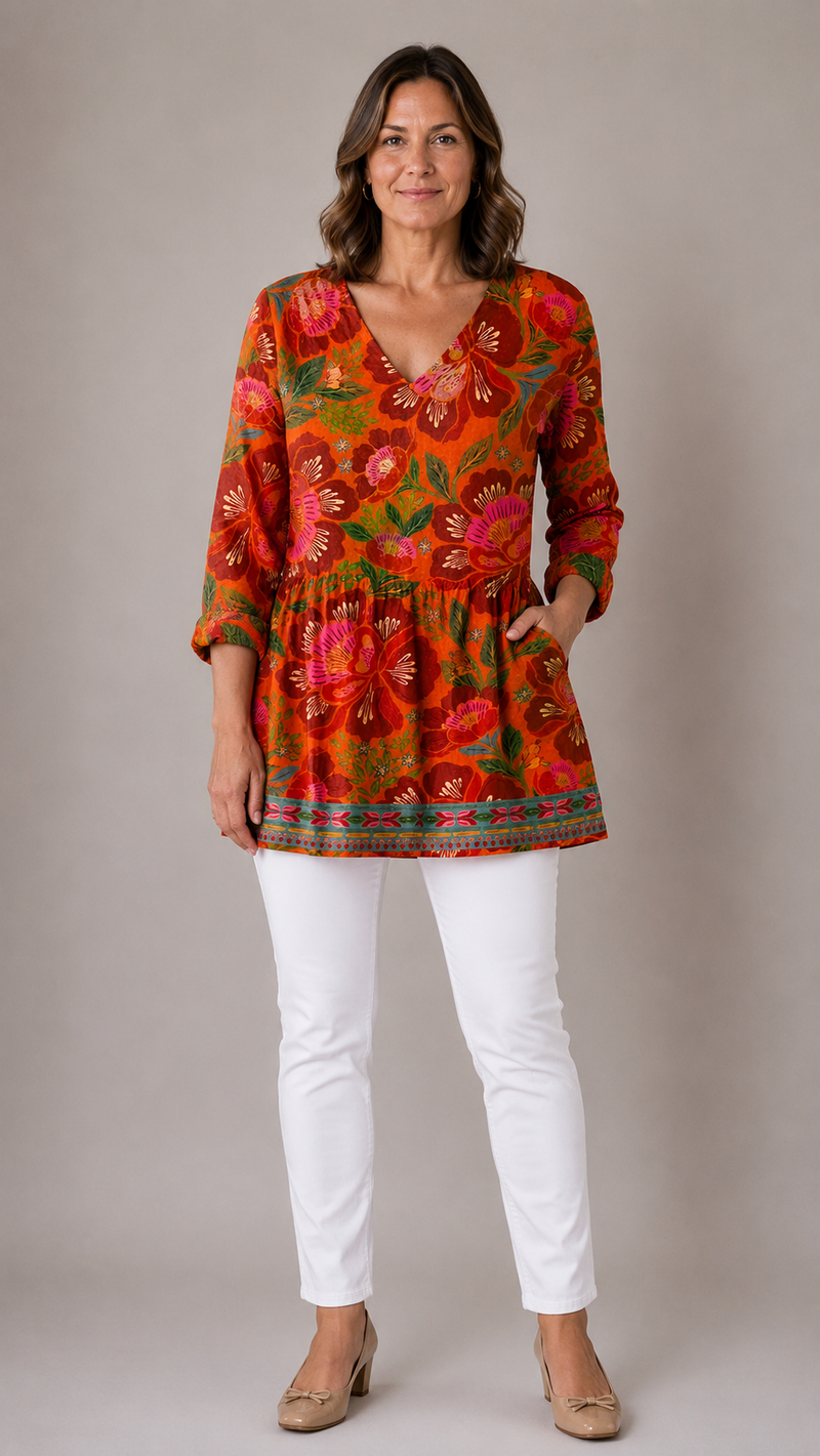 Tammie Border Hem Tunic