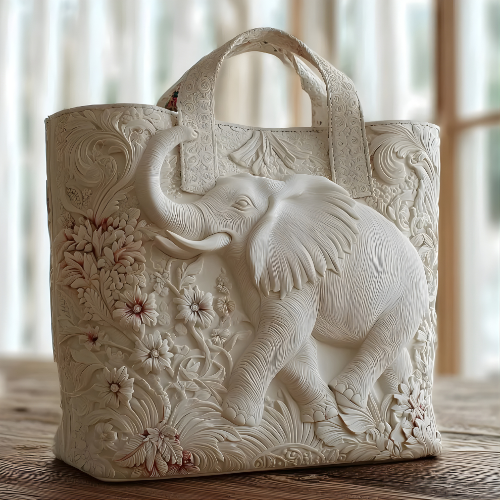 Terri Embossed Elephant Tote