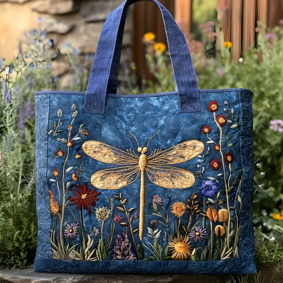 Tillie Dragonfly Denim-Look Tote