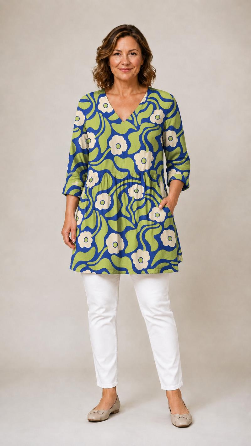 Tracie Retro Flower Tunic