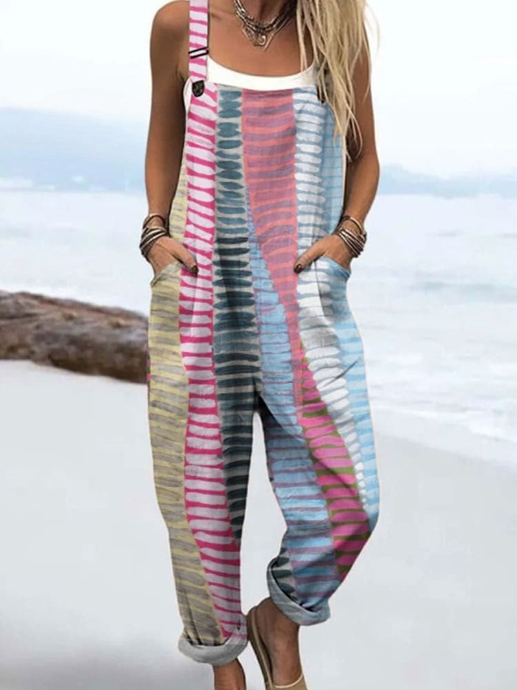 Tracy Brushstroke Stripe Overalls