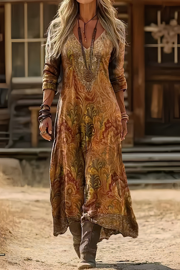 Trisha Paisley Maxi Dress