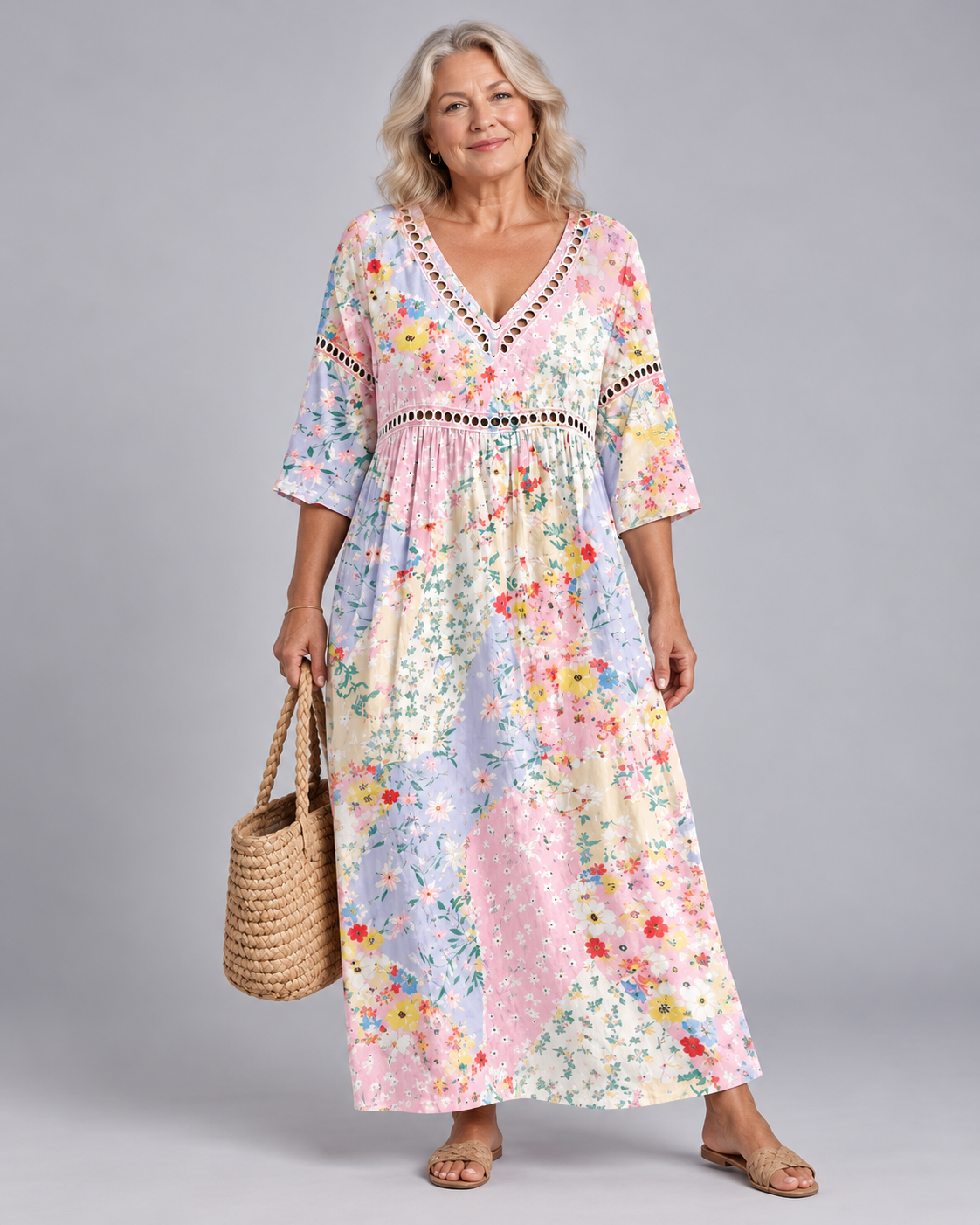 Vita Patchwork Floral Dress