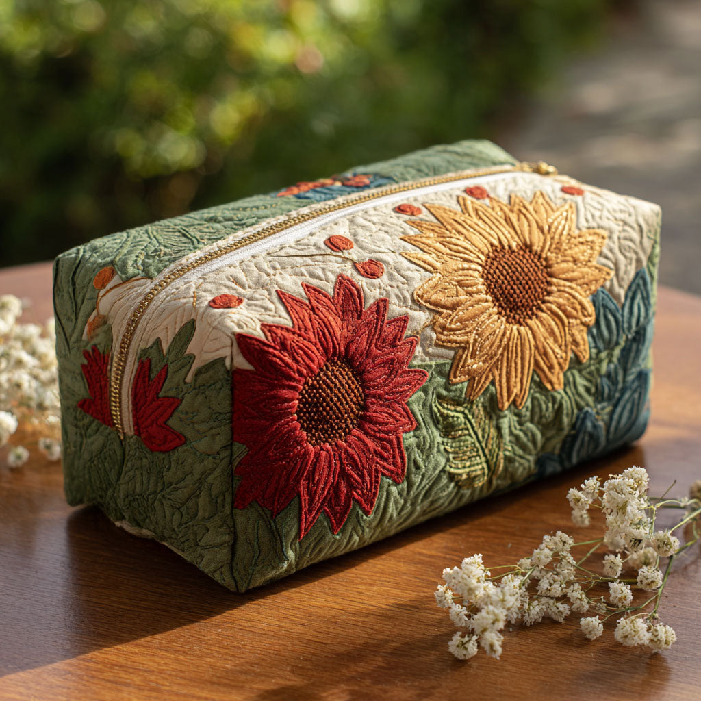 Vonda Sunflower Quilted Pouch in Multicolor