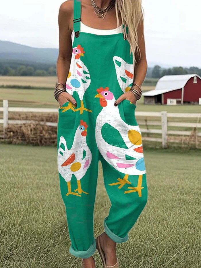 Wanda Cartoon Hen Dungarees